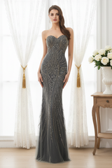 Gorgeous Beaded Sweetheart Mermaid Prom Gown With Shawl
