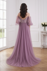 V-Neck Spaghetti Straps Mermaid Party Prom Dress With Train