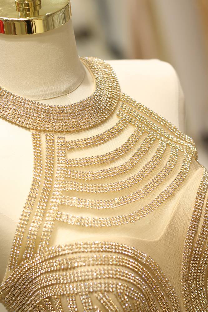 Chic High Neck Sleeveless Mermaid Beaded Party Prom Dress