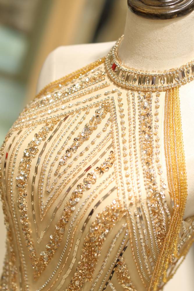 Gorgeous Beaded Decoration High Neck Sleeveless Mermaid Prom Dress 