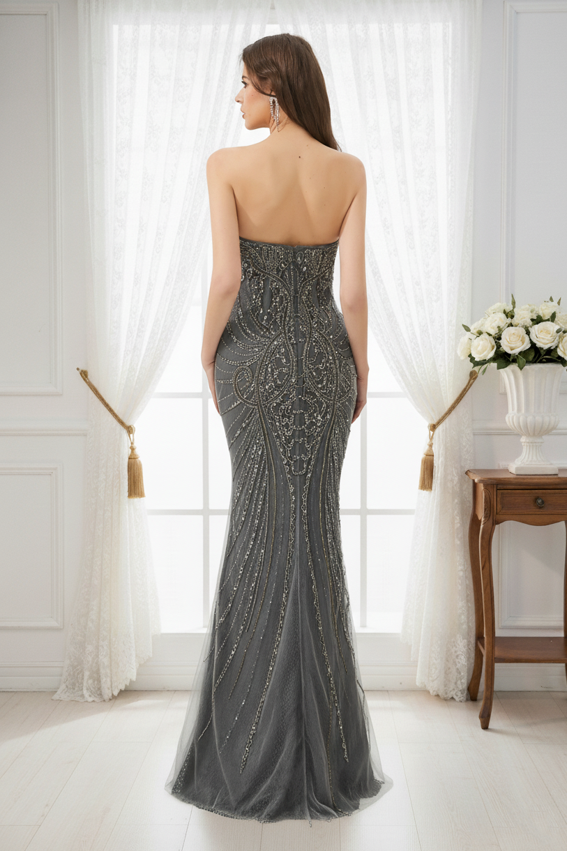 Gorgeous Beaded Sweetheart Mermaid Prom Gown With Shawl