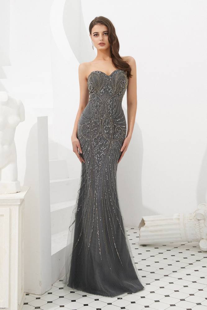 Gorgeous Beaded Sweetheart Mermaid Prom Gown With Shawl