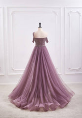 Omate Bateau Sleeveless Beaded Prom Dress With Tulle Train