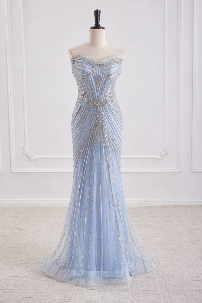 Sparkly Mermaid Empire Long Party Prom Dress With Detachable Shawl 