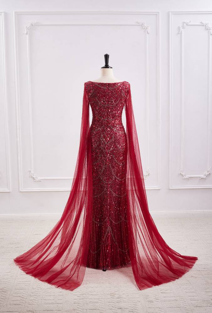 Square Mermaid Floor Length Beaded Fringe Party Prom Dress With Bolero