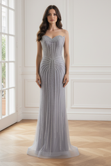 Sweetheart Tulle Beaded Empire Party Prom Dress With Detachable Shawl